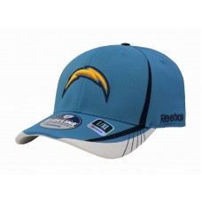 REEBOK NFL LA Chargers Sky Blue White Yellow Bolt Stretch Fit Cap Adult Hombre Hat  eb-15978730